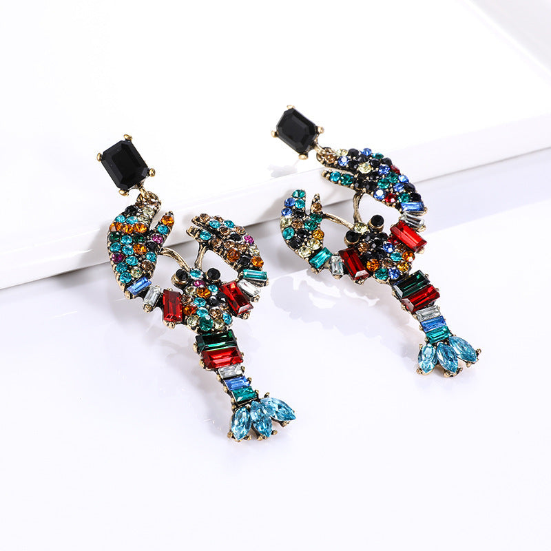 Women's Exaggerated Lobster Shape Fashion Creative Niche Design Alloy Earrings
