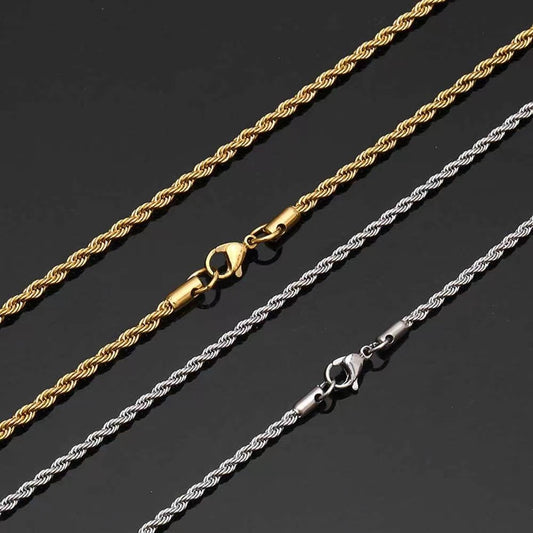 Men's Steel Hemp Flowers Chain Tide Hip Hop Necklaces