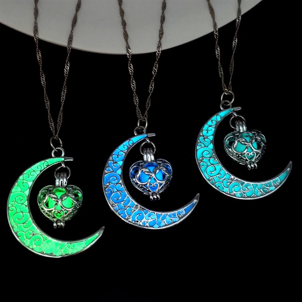 Casual Hollow Out Luminous Moon Halloween Pendants