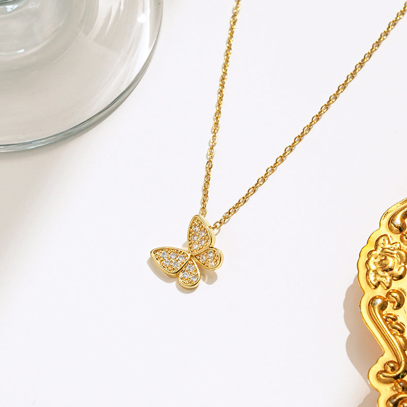 Women's Steel Light Luxury Inlaid Zircon Ear Necklaces