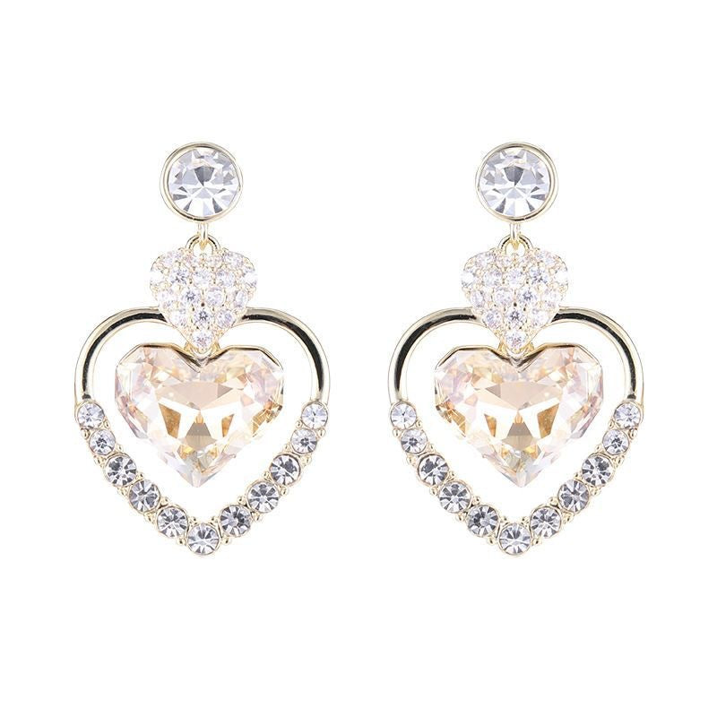Women's Sweet Loving Heart For Niche Design Earrings