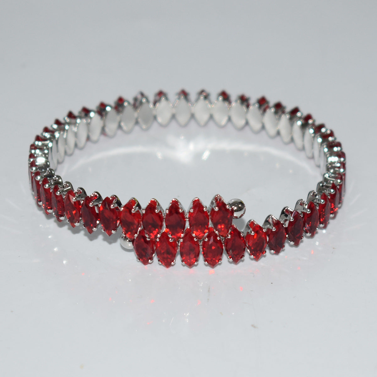 Women's Full Zircon Collar Hand Ear Three-piece Oval Jewelry Set