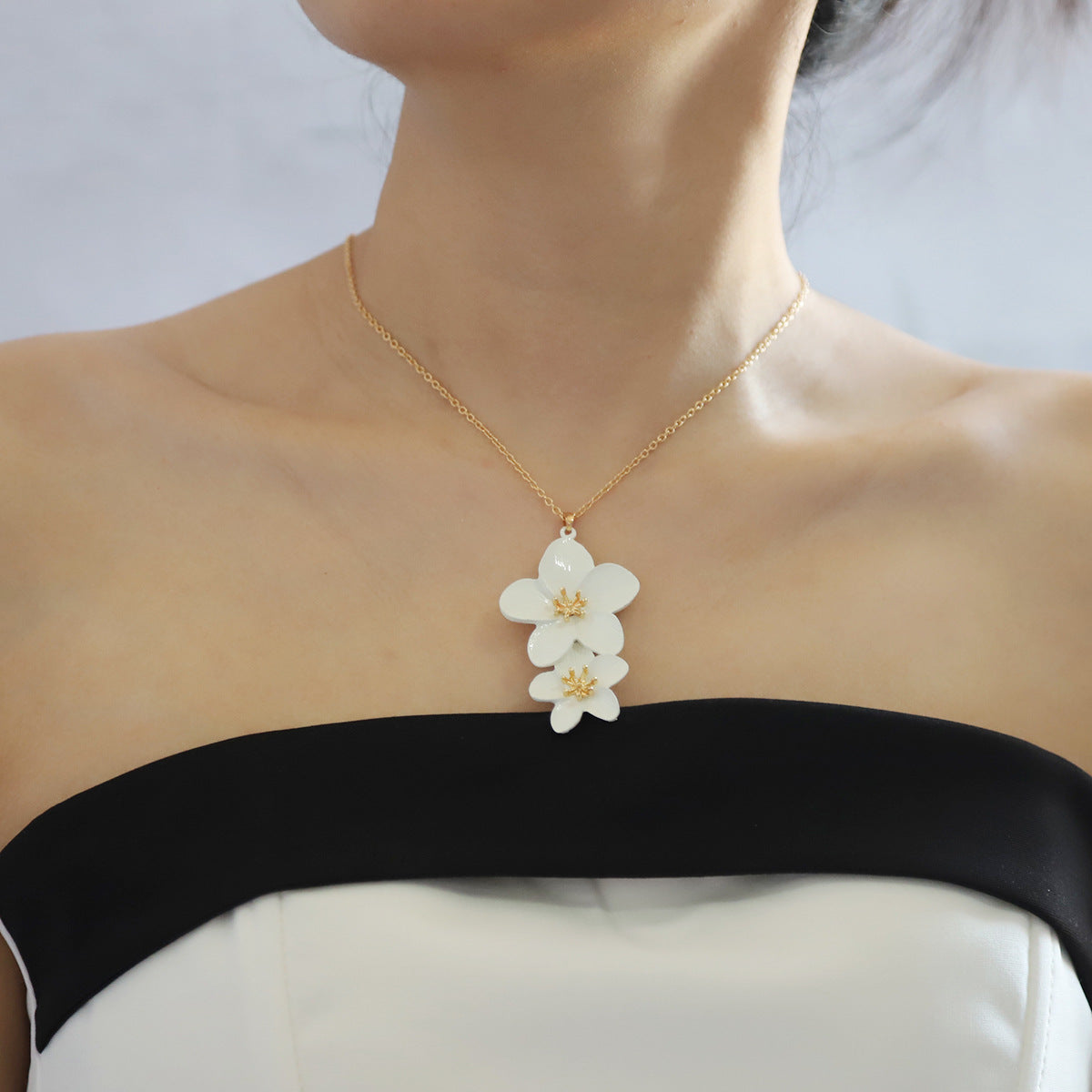 Fashion Enamel Fresh Three-dimensional Flower Versatile Simple Jewelry Set