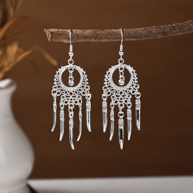 Women's Ethnic Style Imitation Miao Sier Colorful Earrings