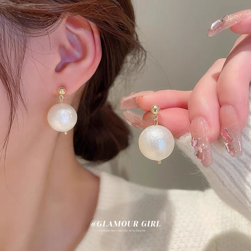 Sier Pearl Design Fashion Simple Style Earrings