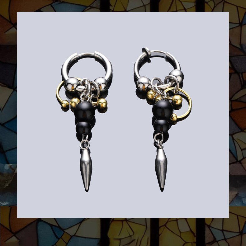 Women's & Men's Cone Niche Tassel Stitching Ear Clip Clips High Earrings