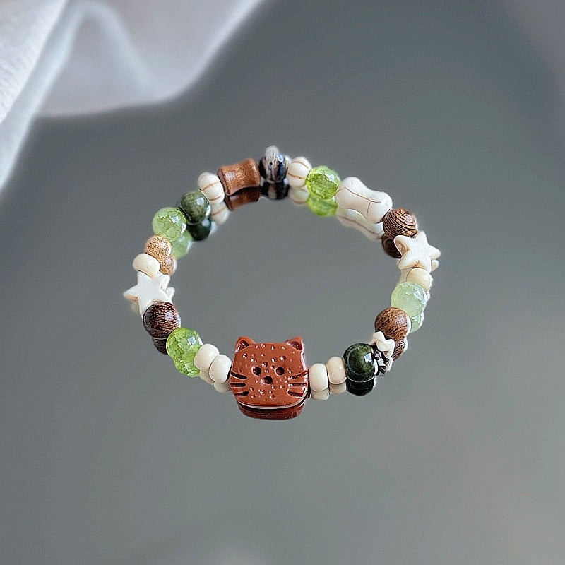 Ceramic Gift Chinese Style Cat's Paw Bracelets