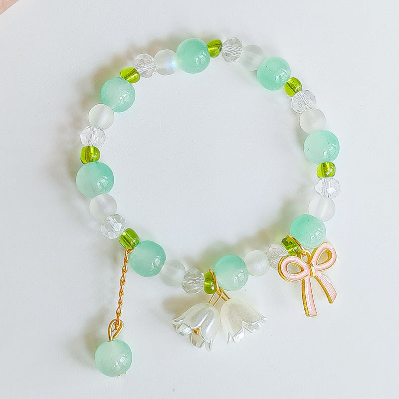 Two-color Lily Female Temperament Small Crystal Bracelet