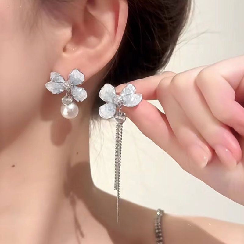 Women's High Sense Light Luxury Temperament Crystal Butterfly Summer Earrings