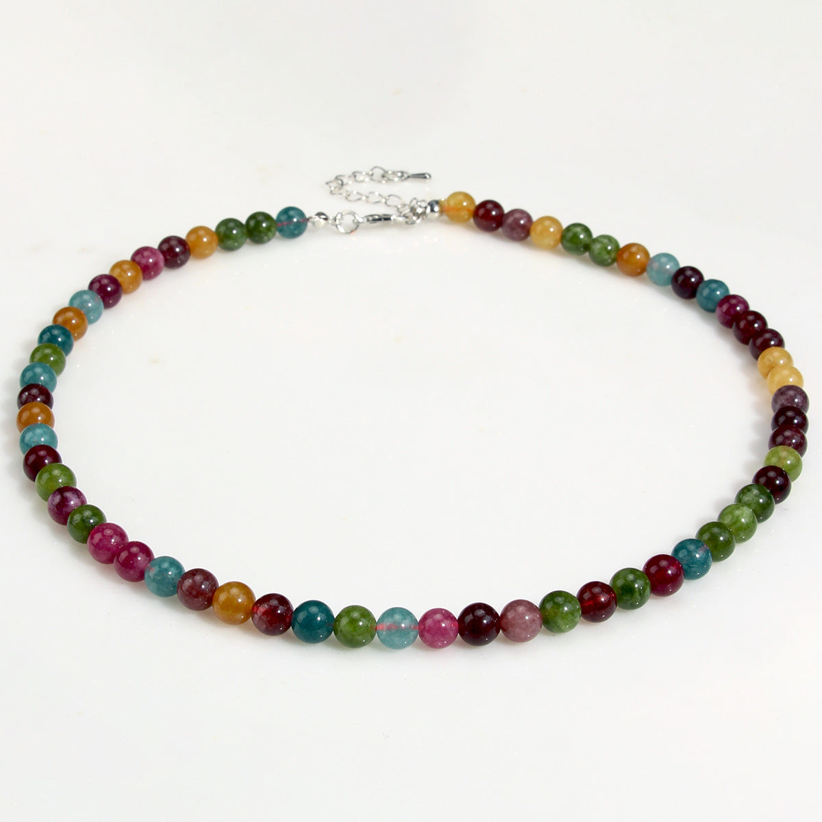 Women's Bohemian Colorful Natural Stone Beaded Twin Necklace