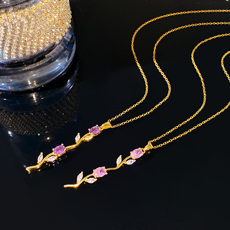 Women's Rose Fashion Simple High Sense Clavicle Necklace