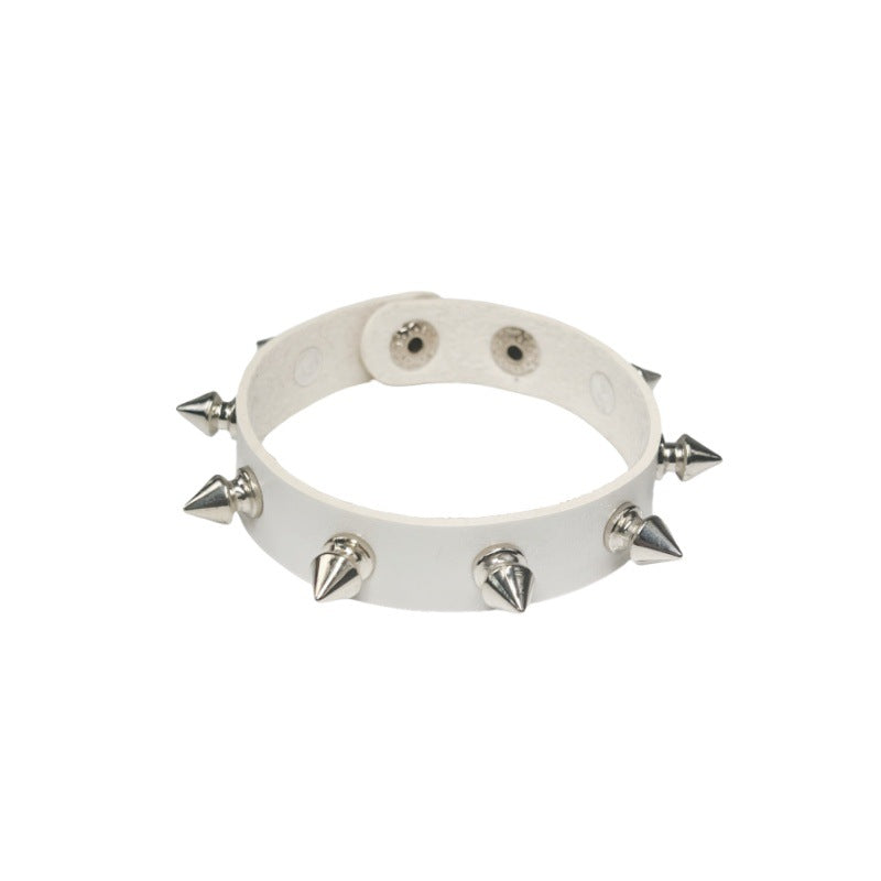 Punk Pointed Rivet Leather Gothic Fan Car Necklaces