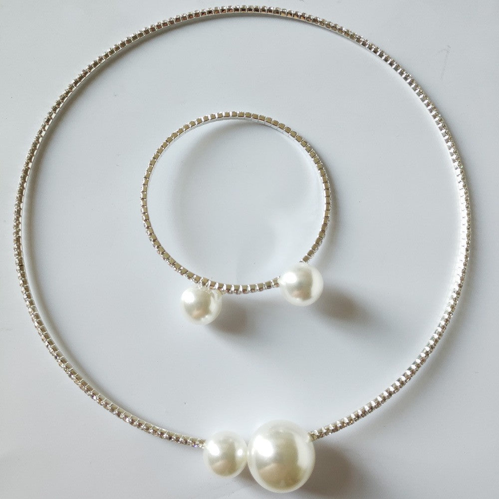 Diamond Adjustable Design Pearl Female Bridal Light Necklaces