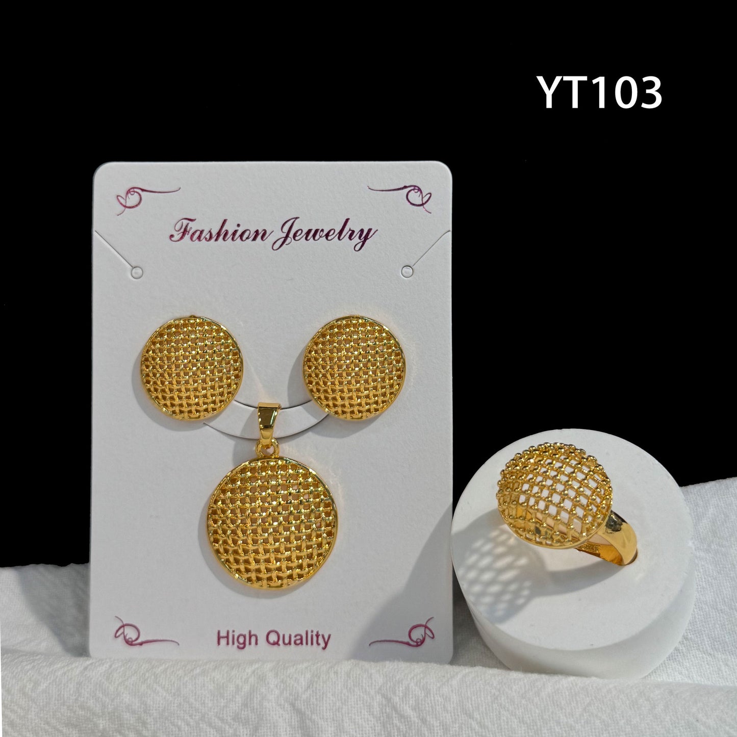 Gilding Hollow Pattern Niche Design Disc Pendants