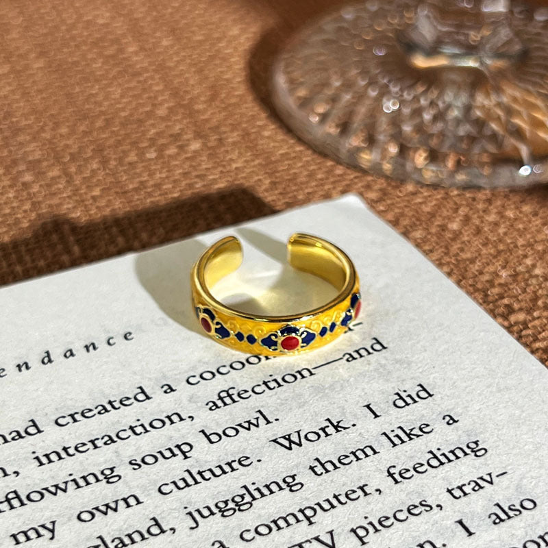 Women's Luxury Gold Retro Fashion Elegance Niche Design Open Exquisite Ring