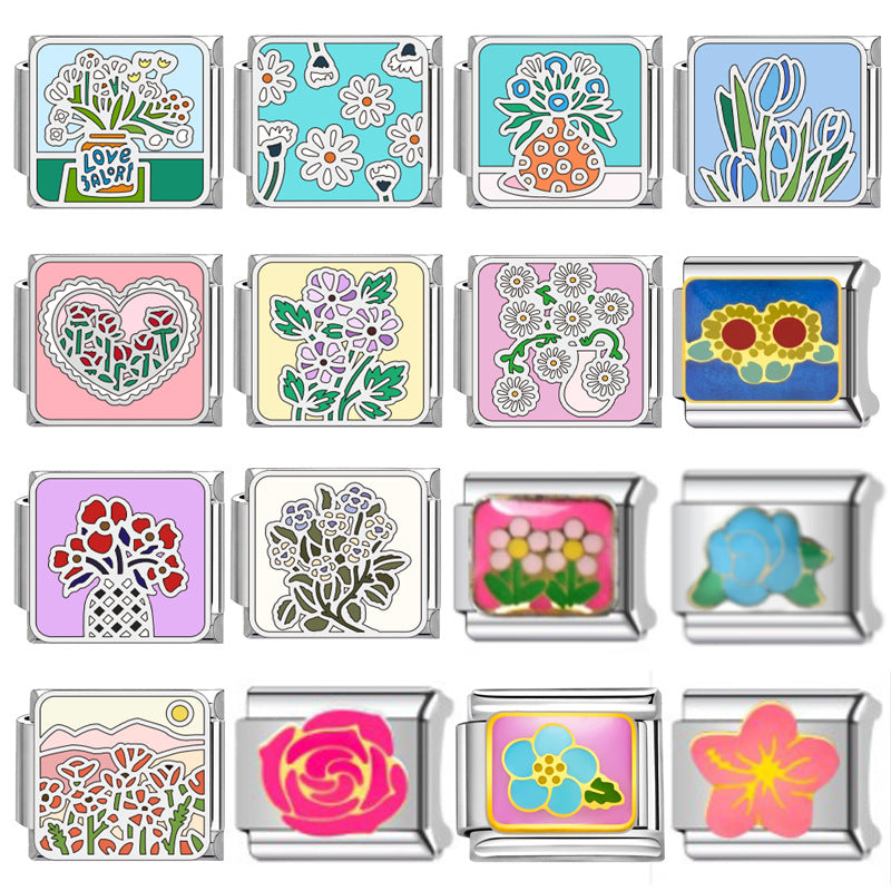 Flower Series Italian Module Creative Personality Bracelets