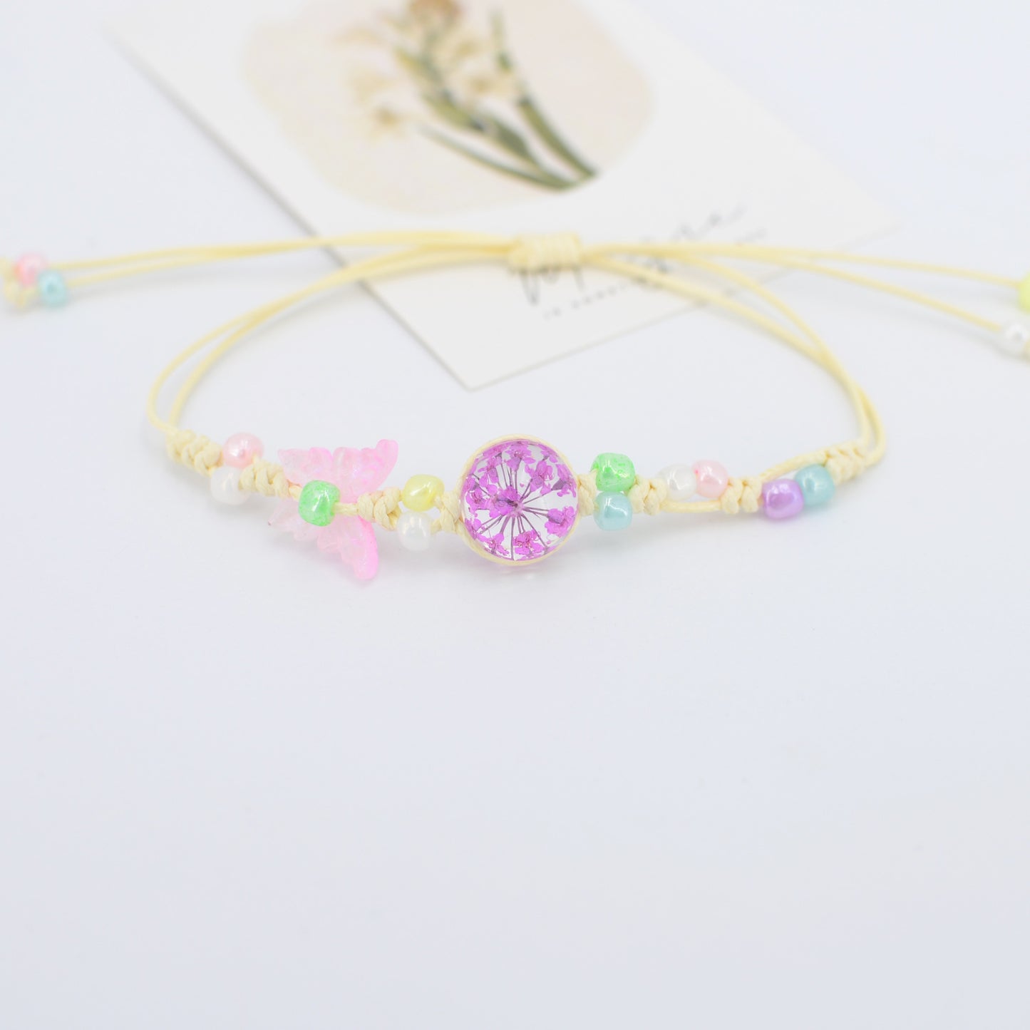 Dried Flower Preserved Fresh Real Butterfly Bracelet