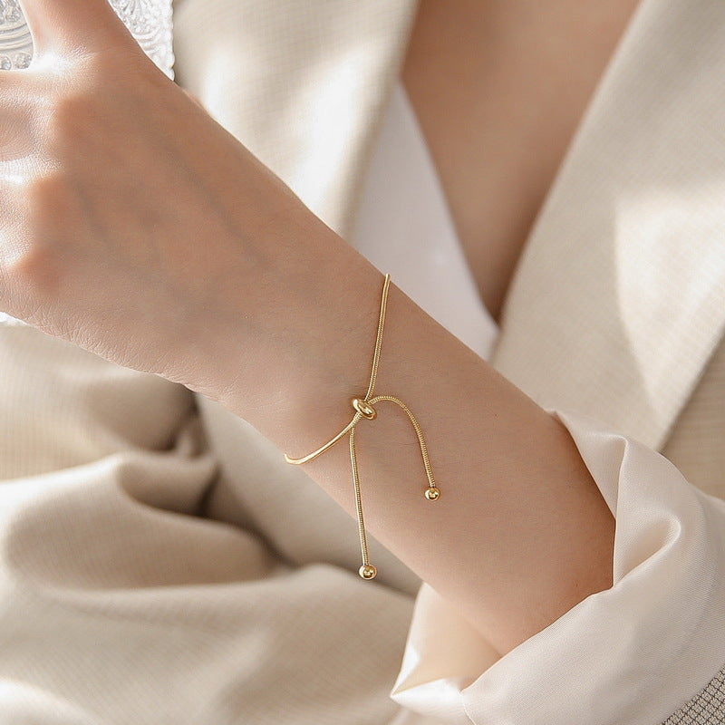 Simple Snake Bone Girlfriends Minimalist Mori Adjustable Length Does Not Bracelet