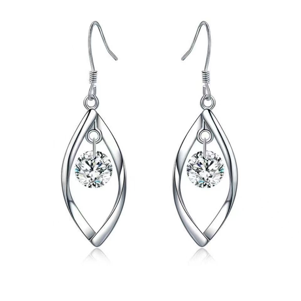Korean Style Rotating Love Zircon Twist Jewelry Set