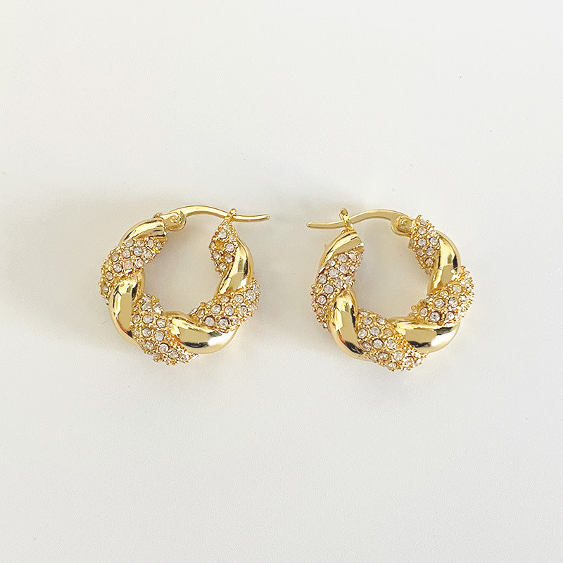Zircon Graceful Personalized Design Sense Trendy Earrings