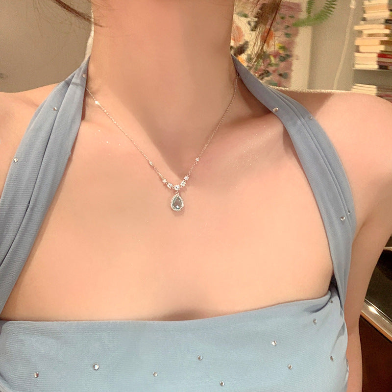 Water Drop Female Affordable Luxury Fashion Niche Design Clavicle Chain Necklace