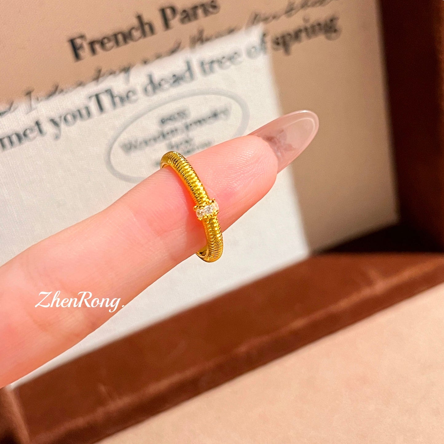 French Entry Lux Retro Brushed Female Italian Chinese Style Rings