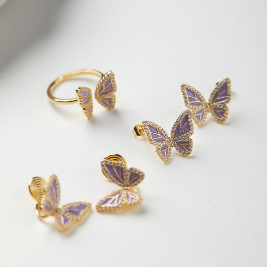 Butterfly Female Hepburn Style Design Sense High Ear Earrings