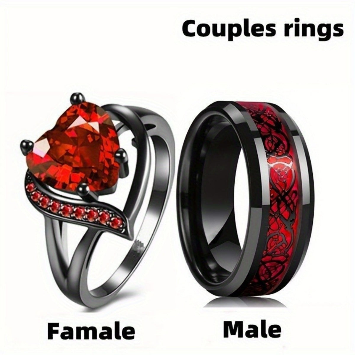 Women's & Men's Blue Gemstone Fashion Stainless Steel Dragon Pattern Rings