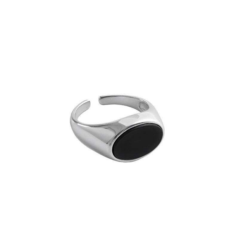 Women's Agate Cold Style Gemstone Design Open Rings
