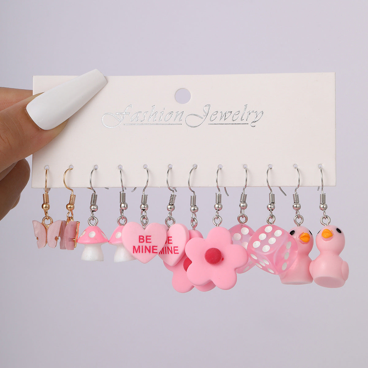 Children's Creative Mushroom Cloud Little Duck Drip Glazed Butterfly Pendants