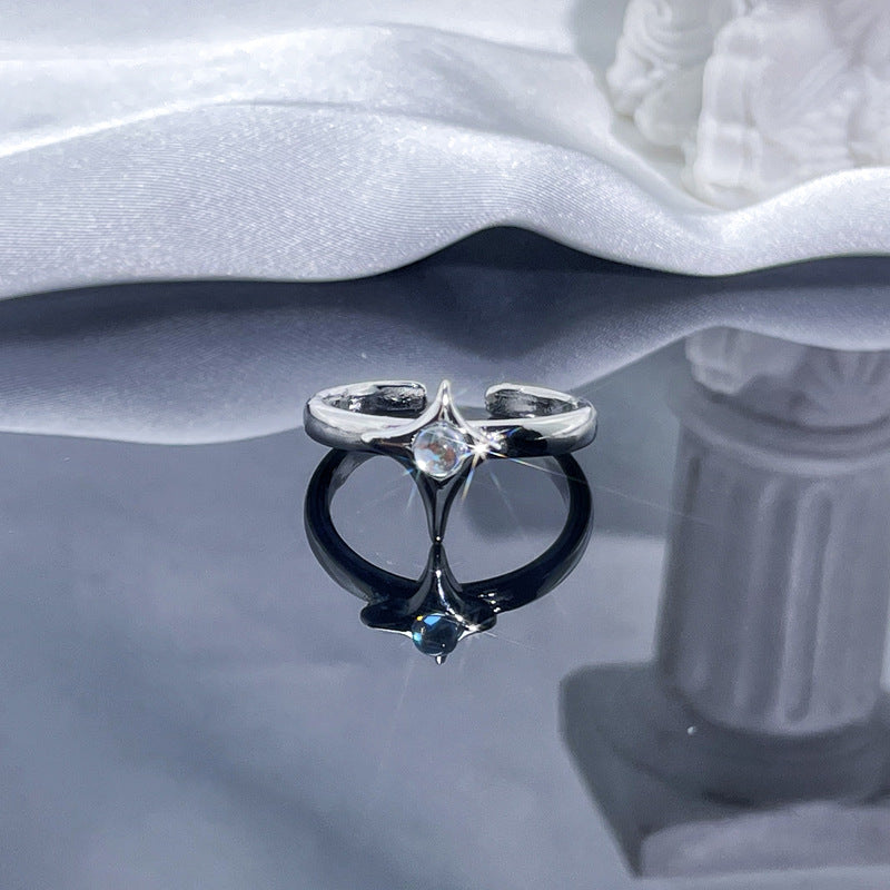 Personalized Texture Moonstone Open Female Cold Rings