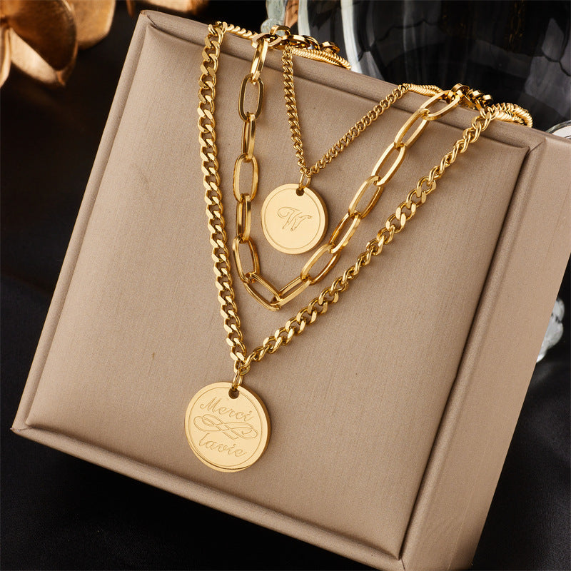 Women's Sun Cross Stainless Steel Fashion Personality Design Necklace