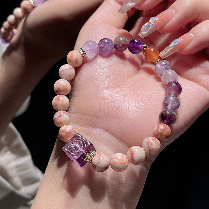 Natural Amethyst Design Advanced Double Nine Bracelets