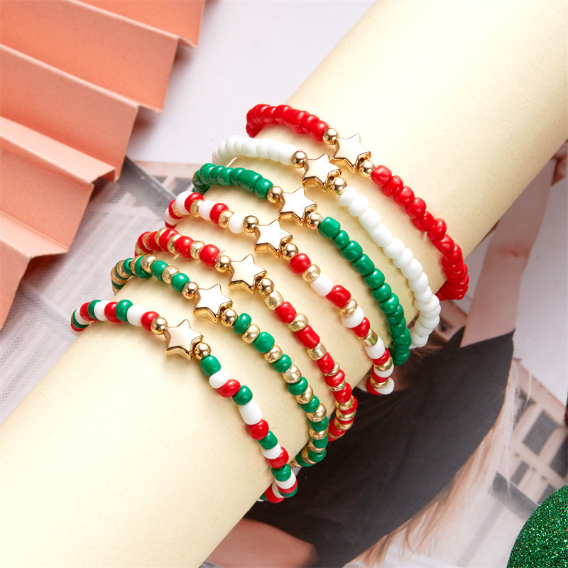 Contrast Color Polymer Clay Beaded Gift Bracelets