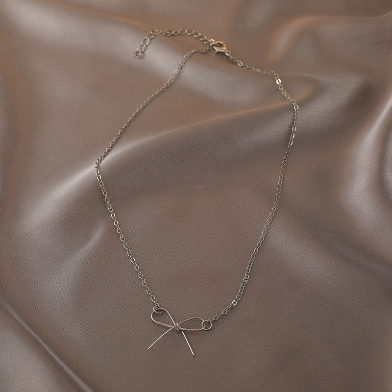 Women's Bow For Trendy Cold Simple Short Temperamental Necklaces