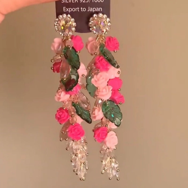 Fringe Collection Butterfly Fall Wisteria Flower Earrings