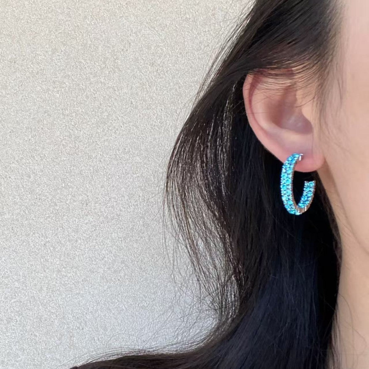 Extract Blue Shaped Design High-grade Exquisite Earrings