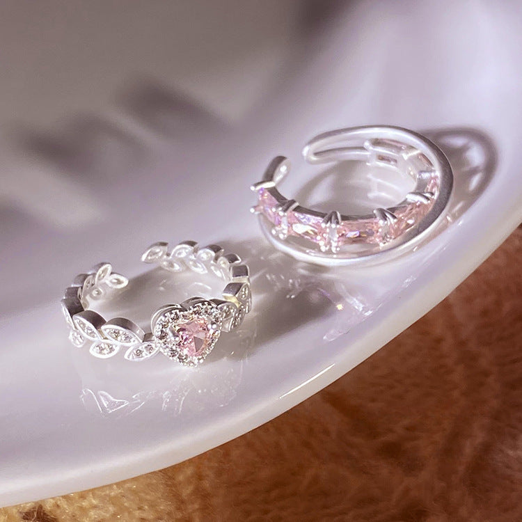 Heart Zircon Couple Personality Fashion Female Design Rings