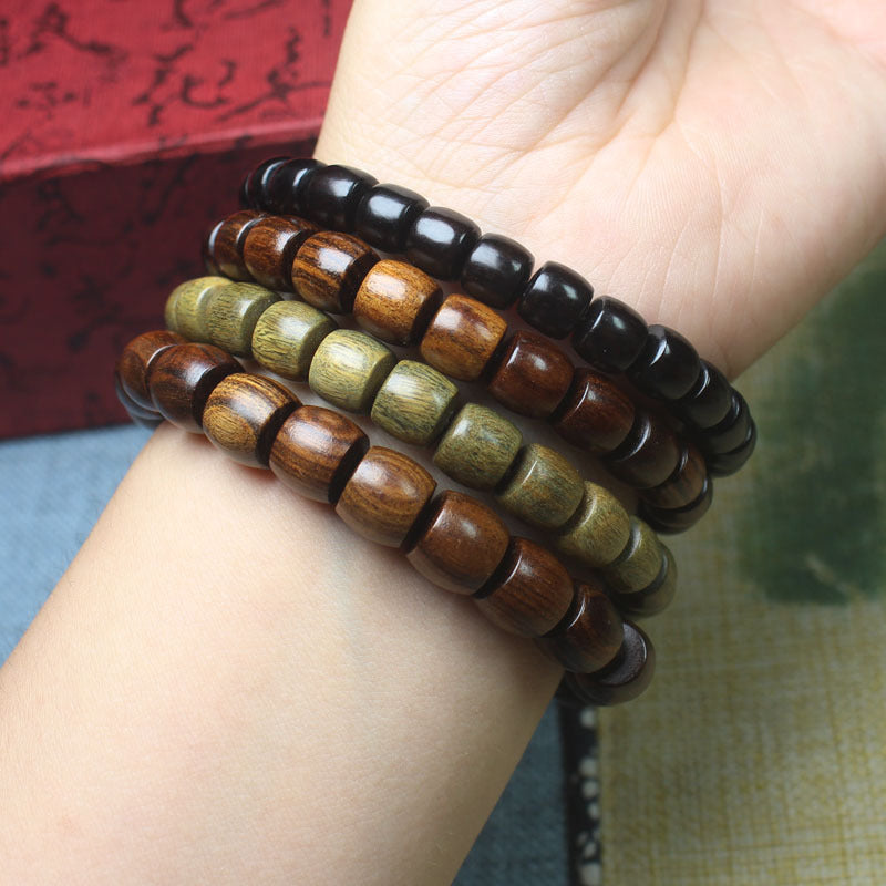 Women's & Men's Round Bead Straight Cut Mori Style Buddha Bracelet