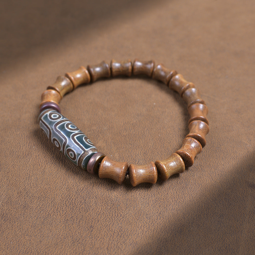 Sandalwood Double Circle Bamboo Beads Good Luck Postgraduate Entrance Examination Bracelet