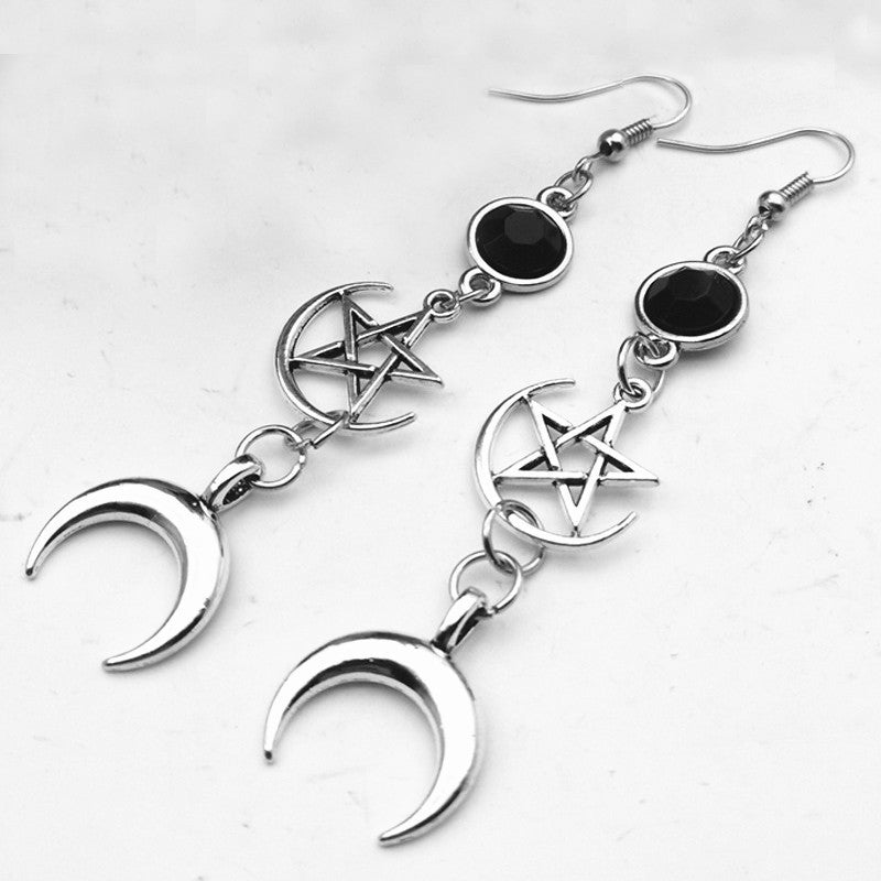 Five-pointed Star Sword Dagger Gothic Dark Supernatural Earrings