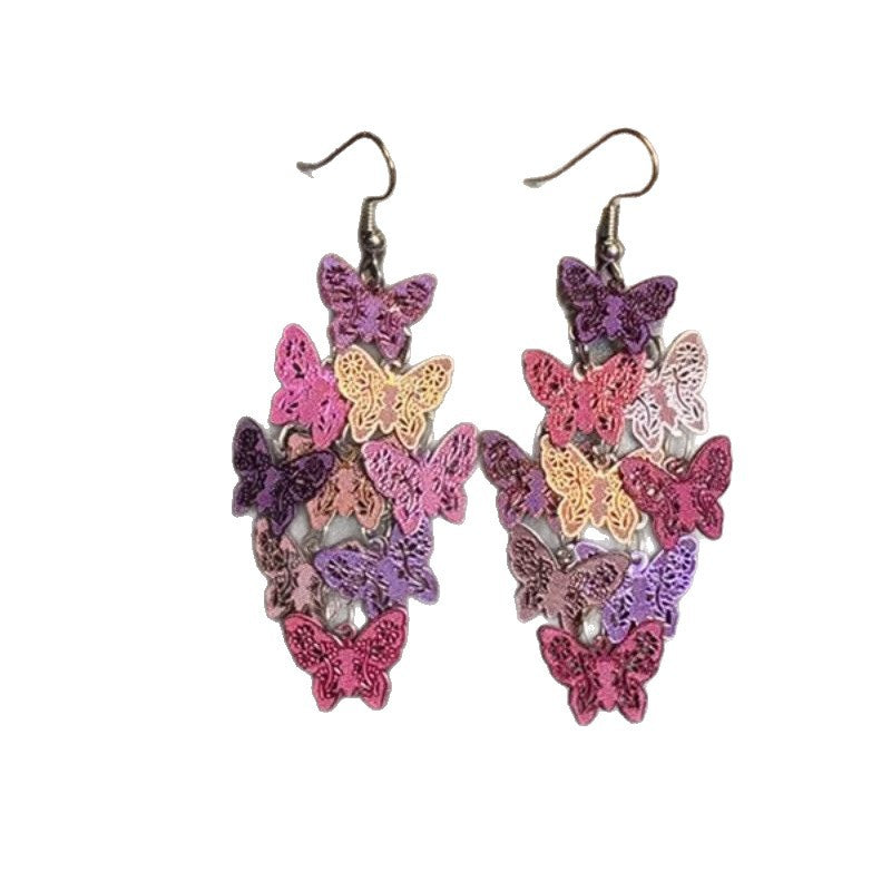 Women's Tassel Ear Hook Unique Square Round Face Beautiful Minority Design Earrings