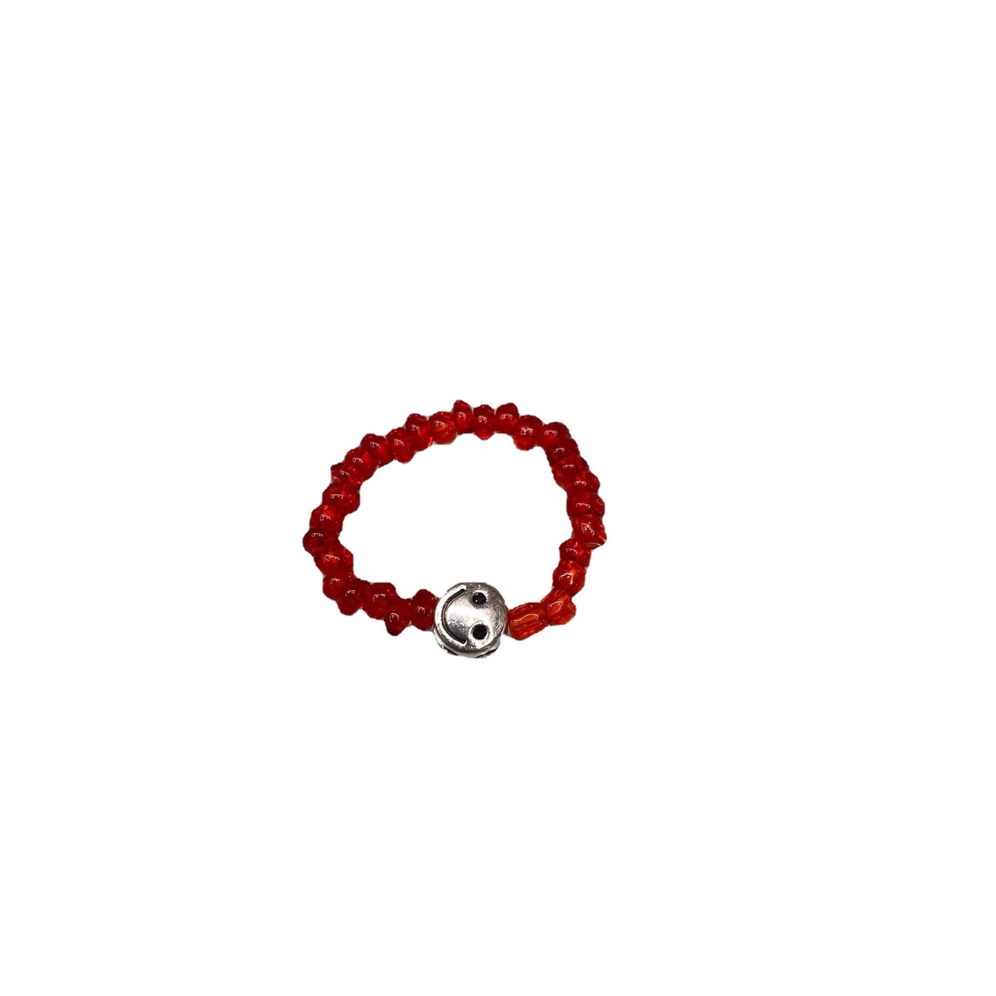 Style Fresh Color Beaded Smiley Transparent Candy Rings