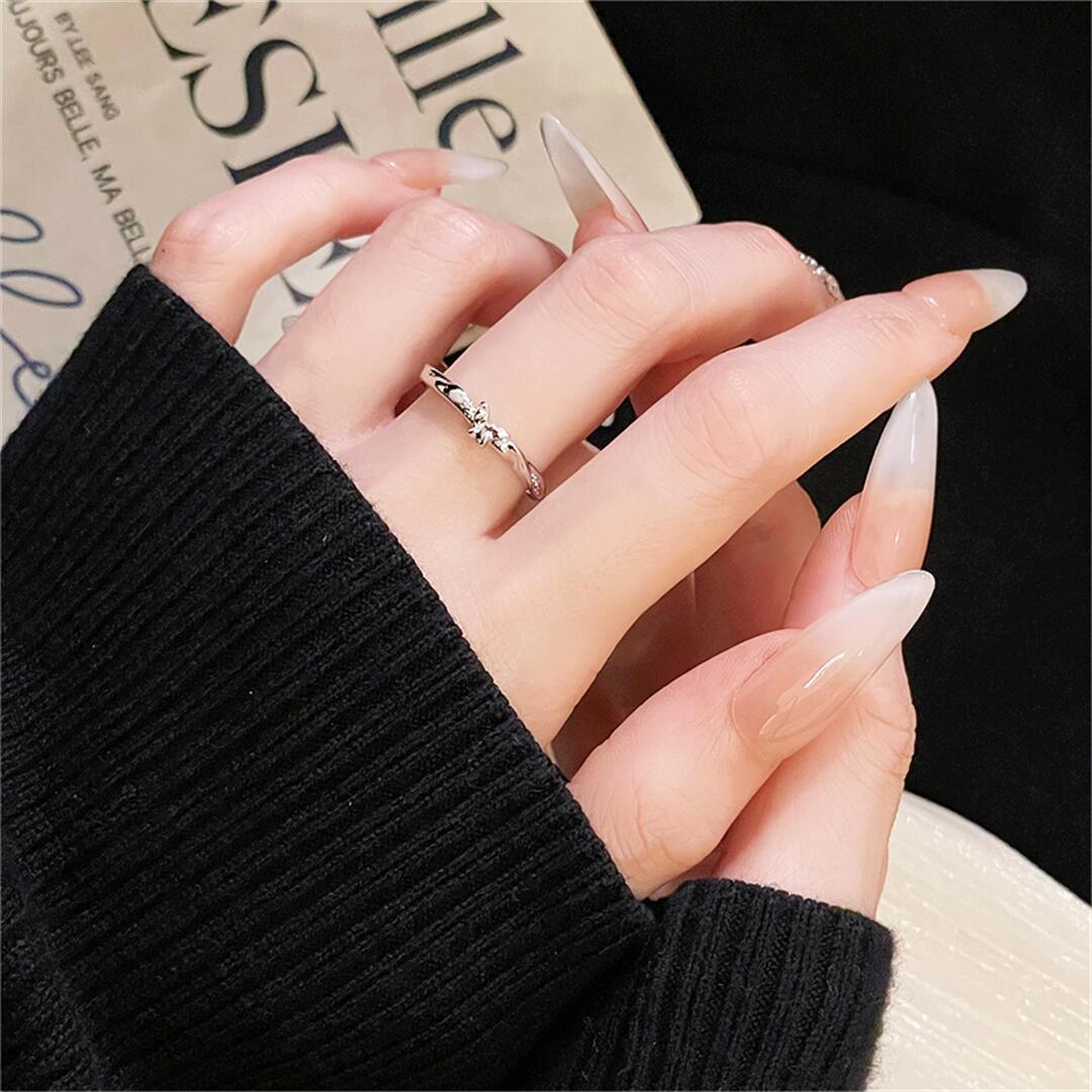 Simple Elegant Starry Bead Female Cool High Sense Ring