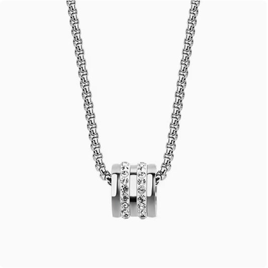 Men's Steel Small Waist Titanium Double Row Jeweled Temperament Wild Boys Necklaces