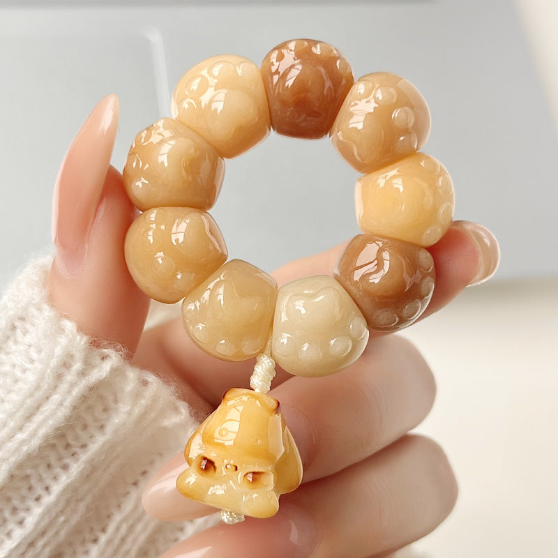 Carving Garlic Cloves Artsy Object Pliable Temperament Decompression Hand Toy Bracelet