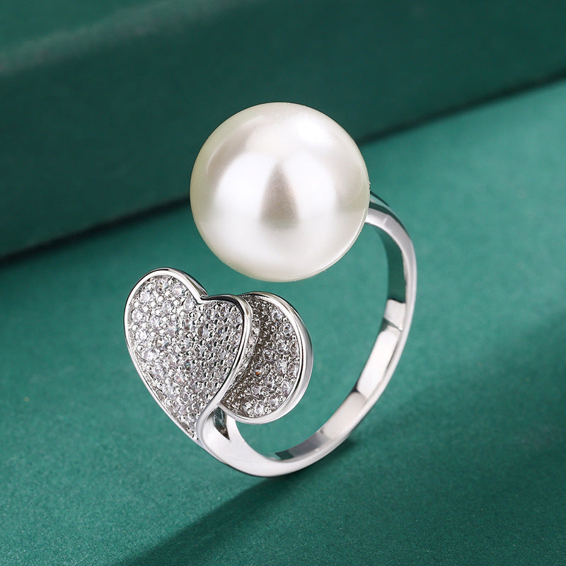 Women's Natural Freshwater Pearl White Shell Pearls Are Rings