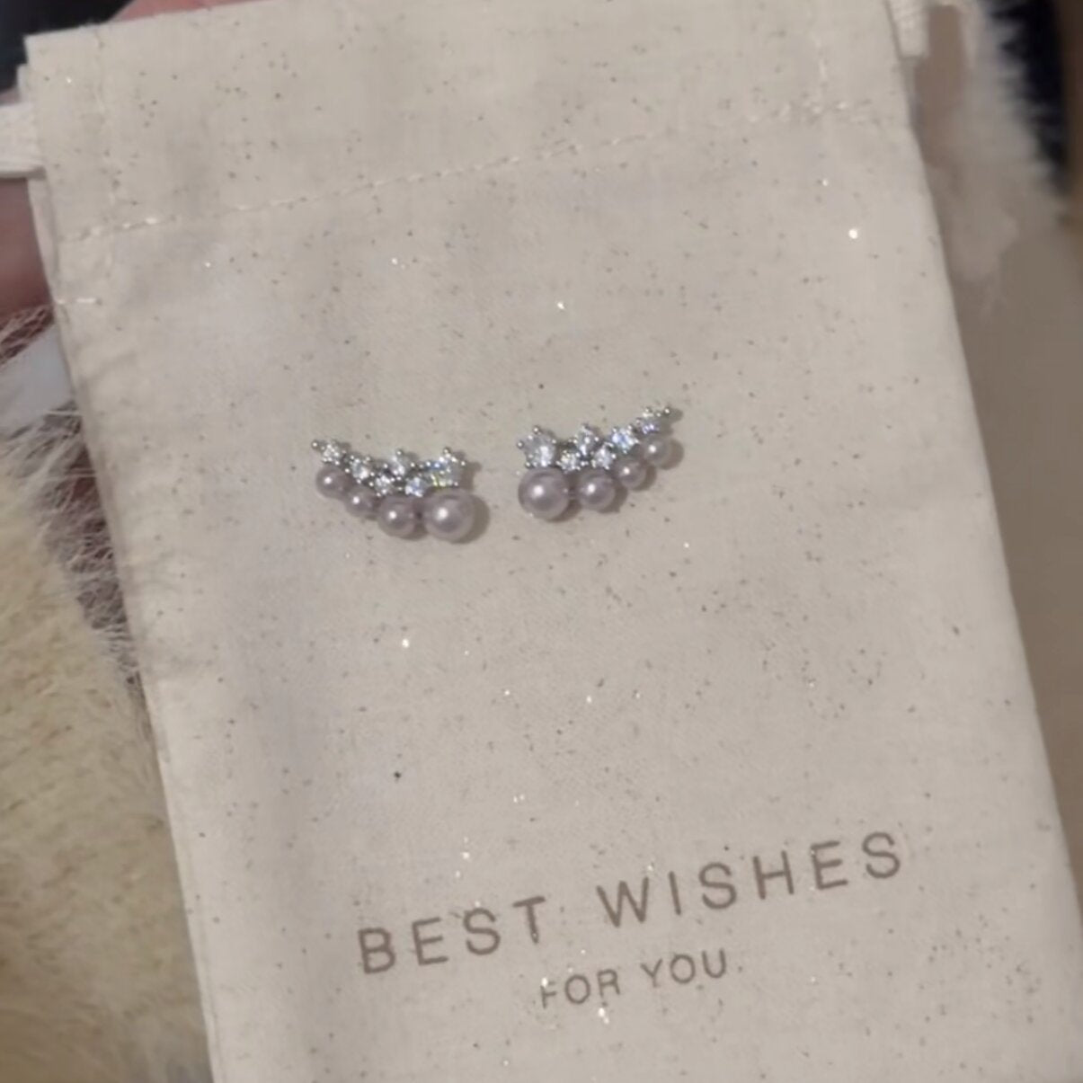 Korean Style Zircon Pearl Cold Simple Elegant Light Luxury Stud Earrings