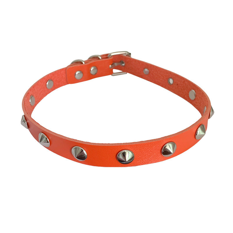 Women's Drum Spike Gothic Personality Dark Style Leather Collar