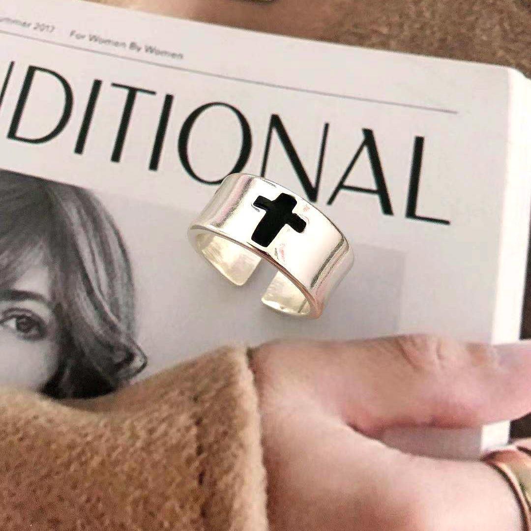 Gold Cross Simple Graceful Index Finger Rings